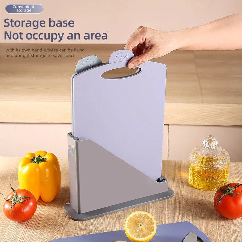 Double-Sided Antibacterial Kitchen Chopping Board Set with Non-Slip Base and Food-Specific Tabs - 3-Piece Set - Mekamart Australia