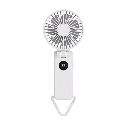 White Portable Handheld Fan with 2000mAh Battery - 3-in-1 Design for Desk, Handheld, and Hanging Use (Model Q3) - Mekamart Australia