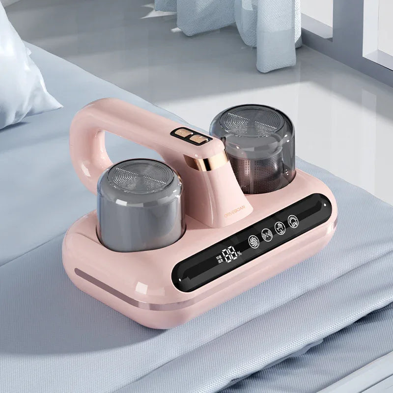 Pink Without humidity display Wireless Dust Mite Vacuum Cleaner with UV Sterilization and 10000Pa Suction - Model HK-518 - Mekamart Australia