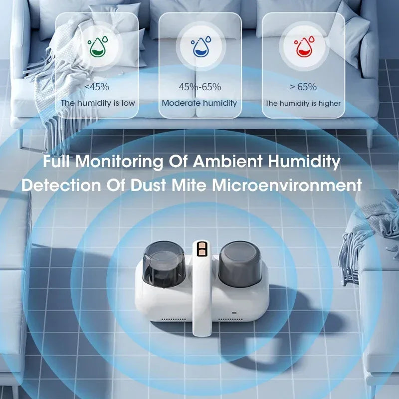 Pink Without humidity display Wireless Dust Mite Vacuum Cleaner with UV Sterilization and 10000Pa Suction - Model HK-518 - Mekamart Australia