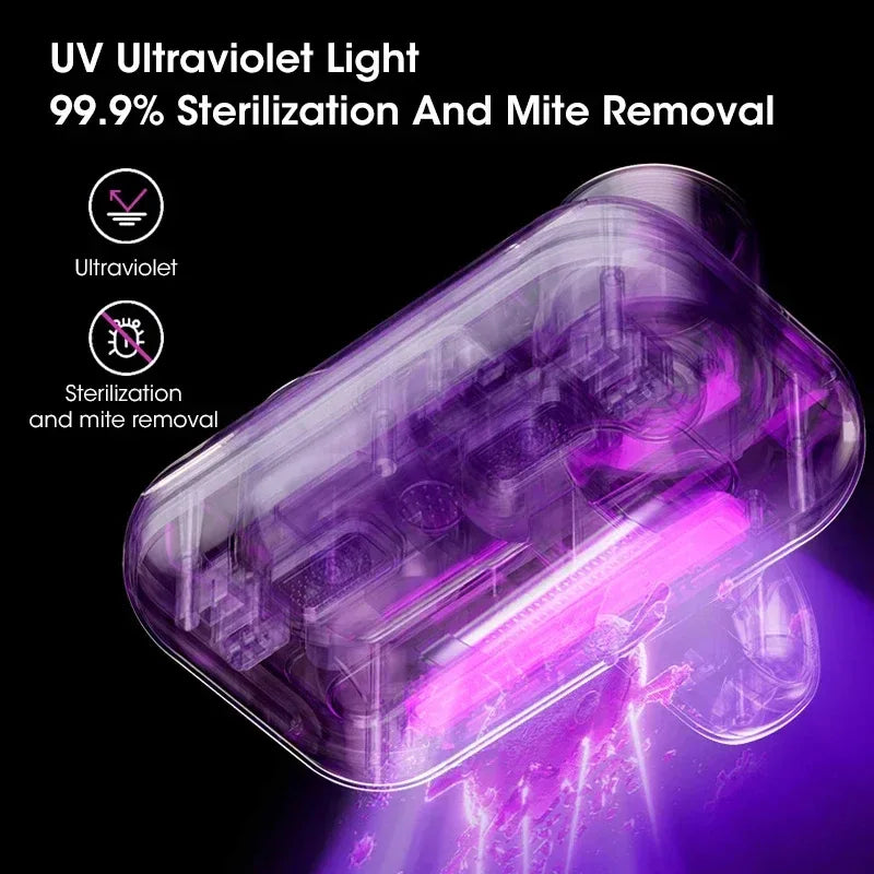 Pink Without humidity display Wireless Dust Mite Vacuum Cleaner with UV Sterilization and 10000Pa Suction - Model HK-518 - Mekamart Australia