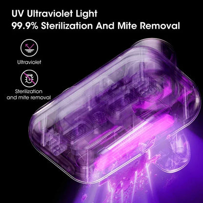 Pink Without humidity display Wireless Dust Mite Vacuum Cleaner with UV Sterilization and 10000Pa Suction - Model HK-518 - Mekamart Australia