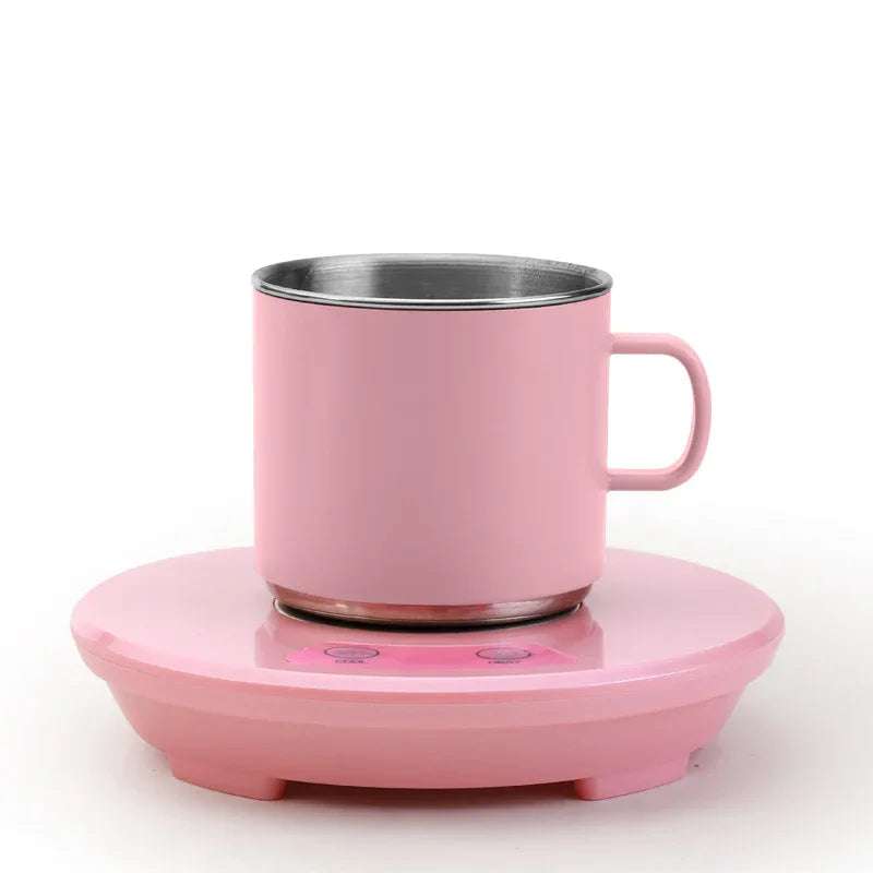Pink Multifunctional Cooling and Heating Cup with Mug - 10W Rapid Temperature Adjustment - Mekamart Australia