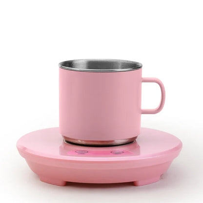 Pink Multifunctional Cooling and Heating Cup with Mug - 10W Rapid Temperature Adjustment - Mekamart Australia
