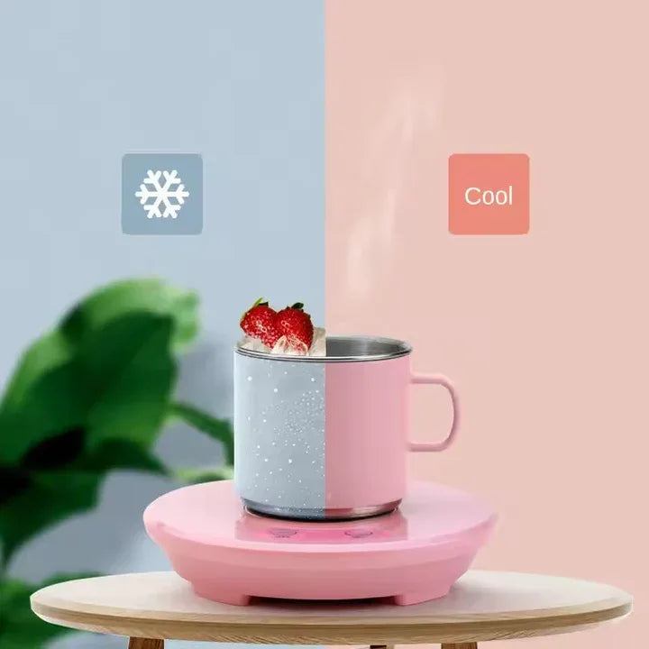 Pink Multifunctional Cooling and Heating Cup with Mug - 10W Rapid Temperature Adjustment - Mekamart Australia