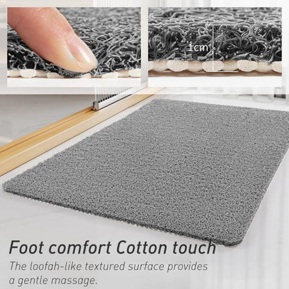 Gray Non-Slip Loofah-Style Bathroom Mat - Quick-Dry and Soft 40*80cm - Mekamart Australia
