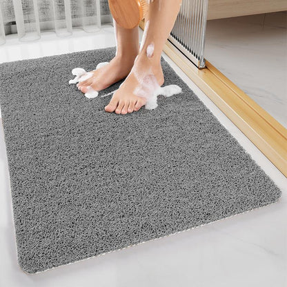 Gray Non-Slip Loofah-Style Bathroom Mat - Quick-Dry and Soft 40*80cm - Mekamart Australia