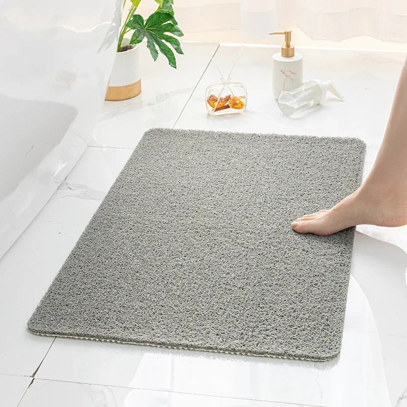 Gray Non-Slip Loofah-Style Bathroom Mat - Quick-Dry and Soft 44*75cm - Mekamart Australia