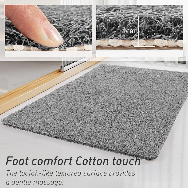 Gray Non-Slip Loofah-Style Bathroom Mat - Quick-Dry and Soft 44*75cm - Mekamart Australia