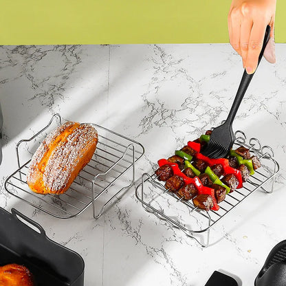 9-Piece Air Fryer Accessories Set - Silicone Liners, Grill Racks, Cooking Tools - Mekamart Australia