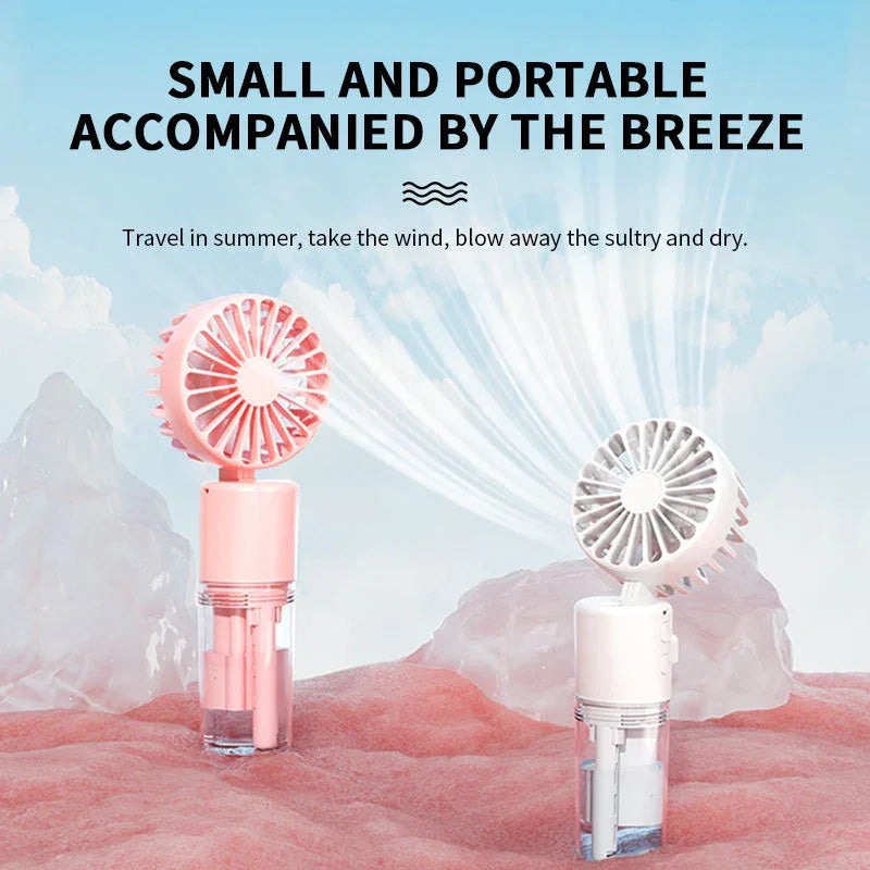 Portable 4-Speed Mini Spray Fan with Moisturizing Function - F2 Black (2PCS) - Mekamart Australia