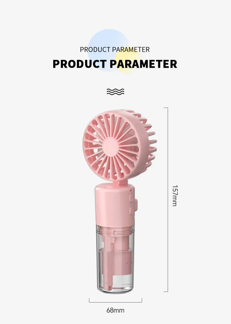 Portable 4-Speed Mini Spray Fan with Moisturizing Function - F2 Black (2PCS) - Mekamart Australia