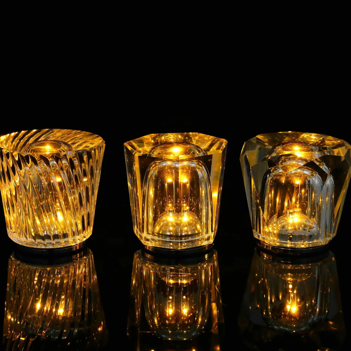 Crystal LED Table Lamp with Starburst Effect, Rechargeable and Portable Design,Type C 90mm (H) *88mm (W) - Mekamart Australia