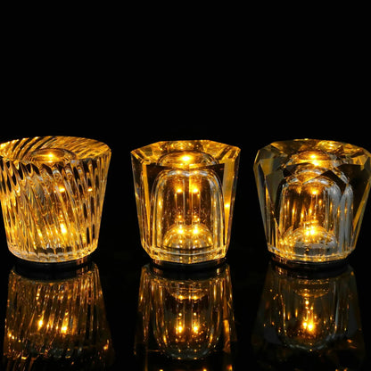 Crystal LED Table Lamp with Starburst Effect, Rechargeable and Portable Design,Type C 90mm (H) *88mm (W) - Mekamart Australia