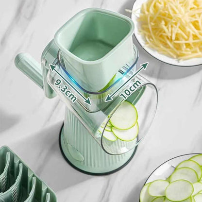 Green Multifunctional Manual Rotary Vegetable Slicer with 10 Blades – Safe and Easy-to-Use - Mekamart Australia