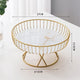 Elegant Iron Art Glass Serving Tray(White Glass) - Round Design with Gold Finish 27*13.5*17.5cm - Mekamart Australia