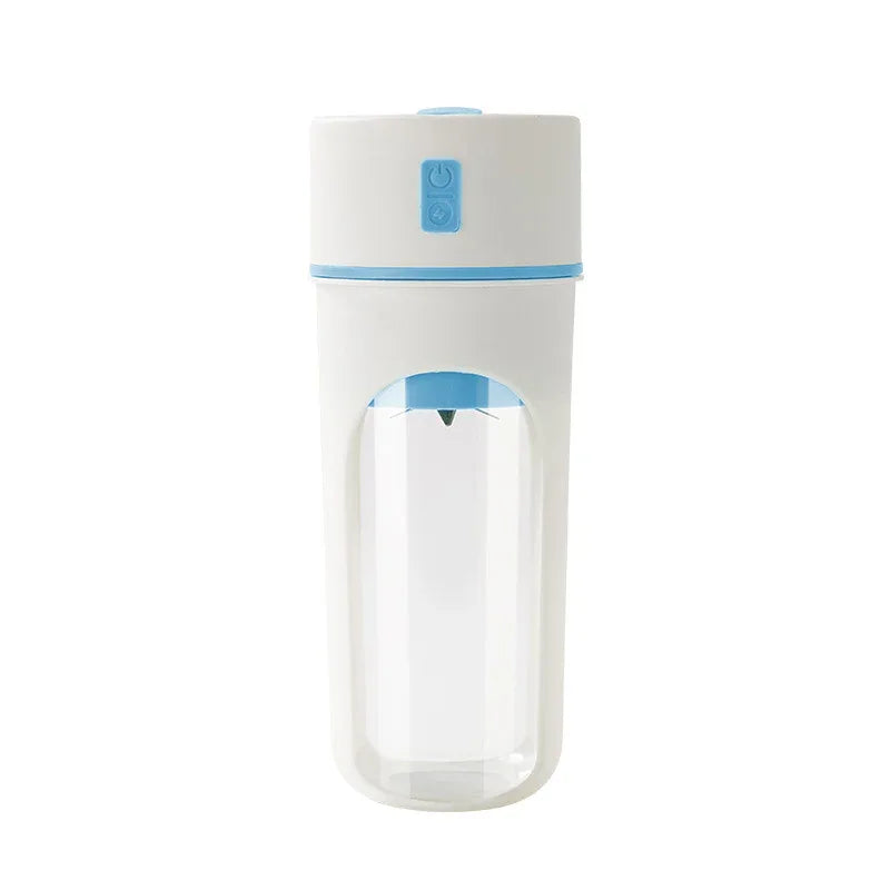 Blue Portable USB Rechargeable Juicer Bottle - 2-in-1 Blender and Drink Cup, 480mL - Mekamart Australia