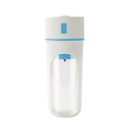 Blue Portable USB Rechargeable Juicer Bottle - 2-in-1 Blender and Drink Cup, 480mL - Mekamart Australia