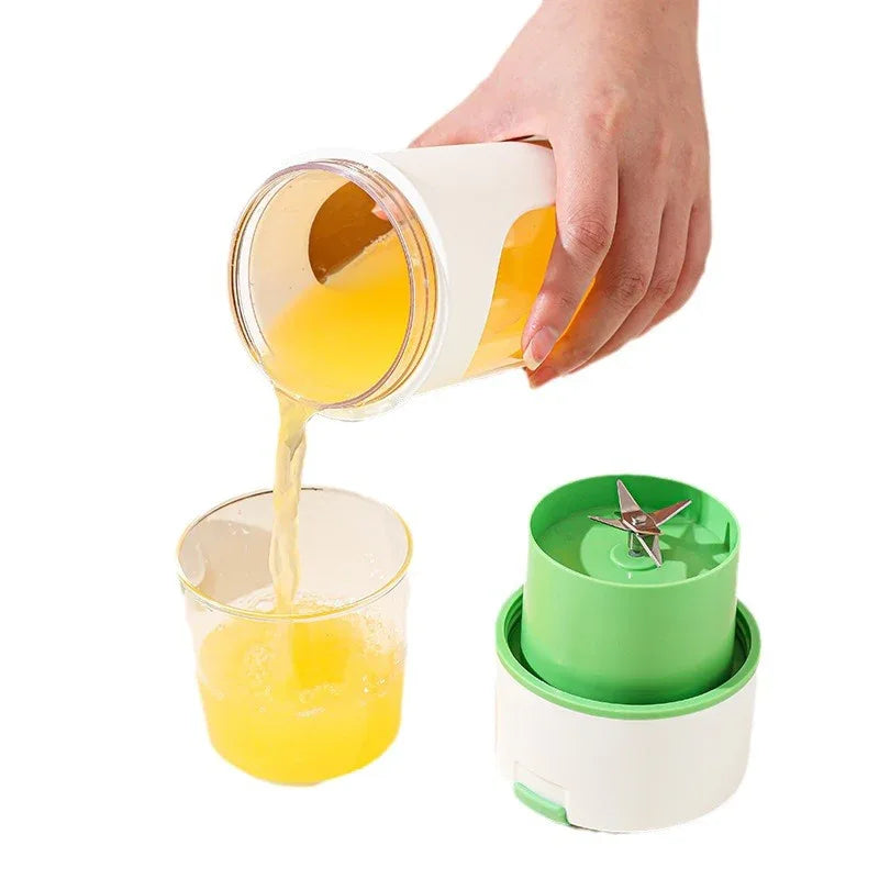Green Portable USB Rechargeable Juicer Bottle - 2-in-1 Blender and Drink Cup, 480mL - Mekamart Australia
