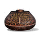 Flame Mountain Aroma Diffuser - 7-Color LED Light, 130ml Capacity, Ultrasonic Mist Maker for Home or Office, Cracked Black - Mekamart Australia