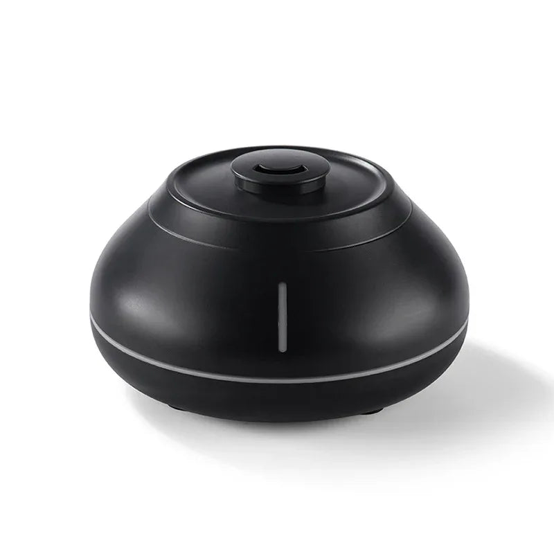 Flame Mountain Aroma Diffuser - 7-Color LED Light, 130ml Capacity, Ultrasonic Mist Maker for Home or Office, Black - Mekamart Australia