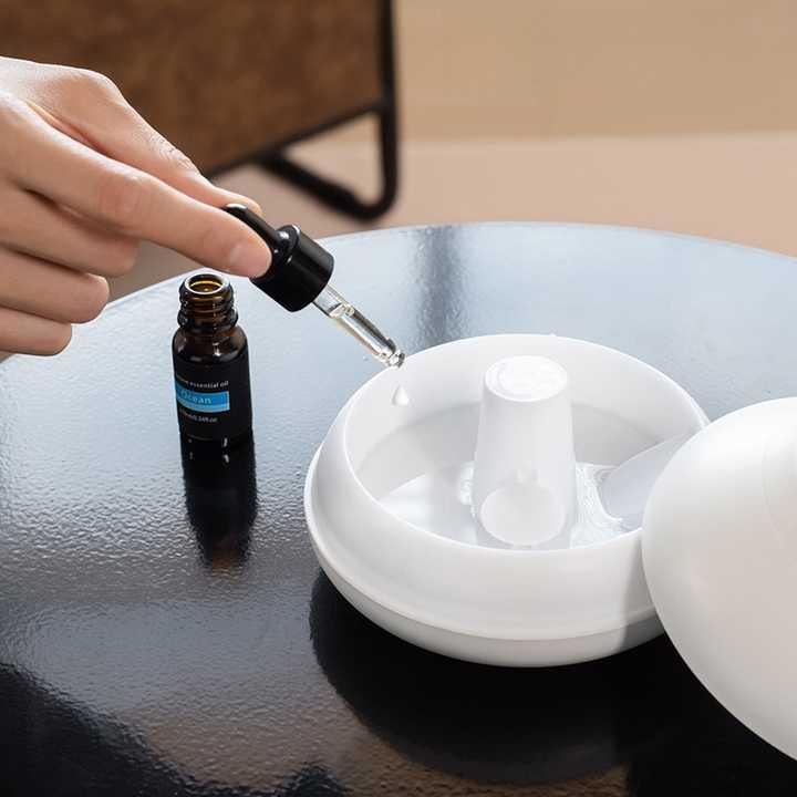 Flame Mountain Aroma Diffuser - 7-Color LED Light, 130ml Capacity, Ultrasonic Mist Maker for Home or Office, Black - Mekamart Australia