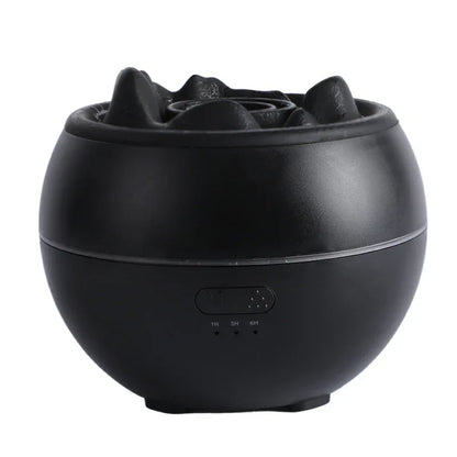 Volcanic Flame Aroma Diffuser (Black Crack Style)- 360ml Ultrasonic Humidifier with 7-Color LED Light and Adjustable Mist for Home and Office - Mekamart Australia
