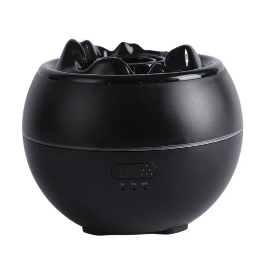 Volcanic Flame Aroma Diffuser (Black Ordinary Style)- 360ml Ultrasonic Humidifier with 7-Color LED Light and Adjustable Mist for Home and Office - Mekamart Australia