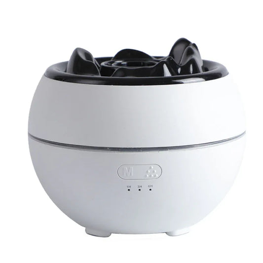 Volcanic Flame Aroma Diffuser (White Ordinary Style)- 360ml Ultrasonic Humidifier with 7-Color LED Light and Adjustable Mist for Home and Office - Mekamart Australia
