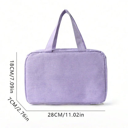 Purple Multipurpose Portable Travel Toiletry Bag - Waterproof Cosmetic Organizer with Zipper - Mekamart Australia
