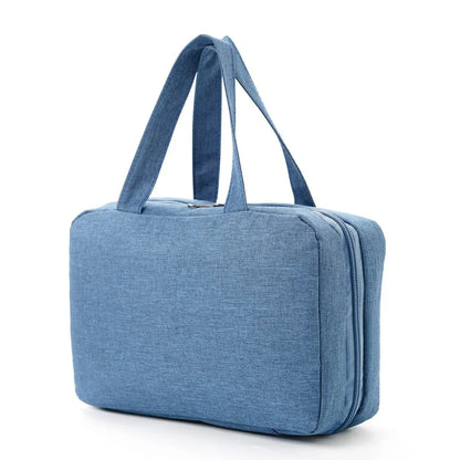Blue Multipurpose Portable Travel Toiletry Bag - Waterproof Cosmetic Organizer with Zipper - Mekamart Australia