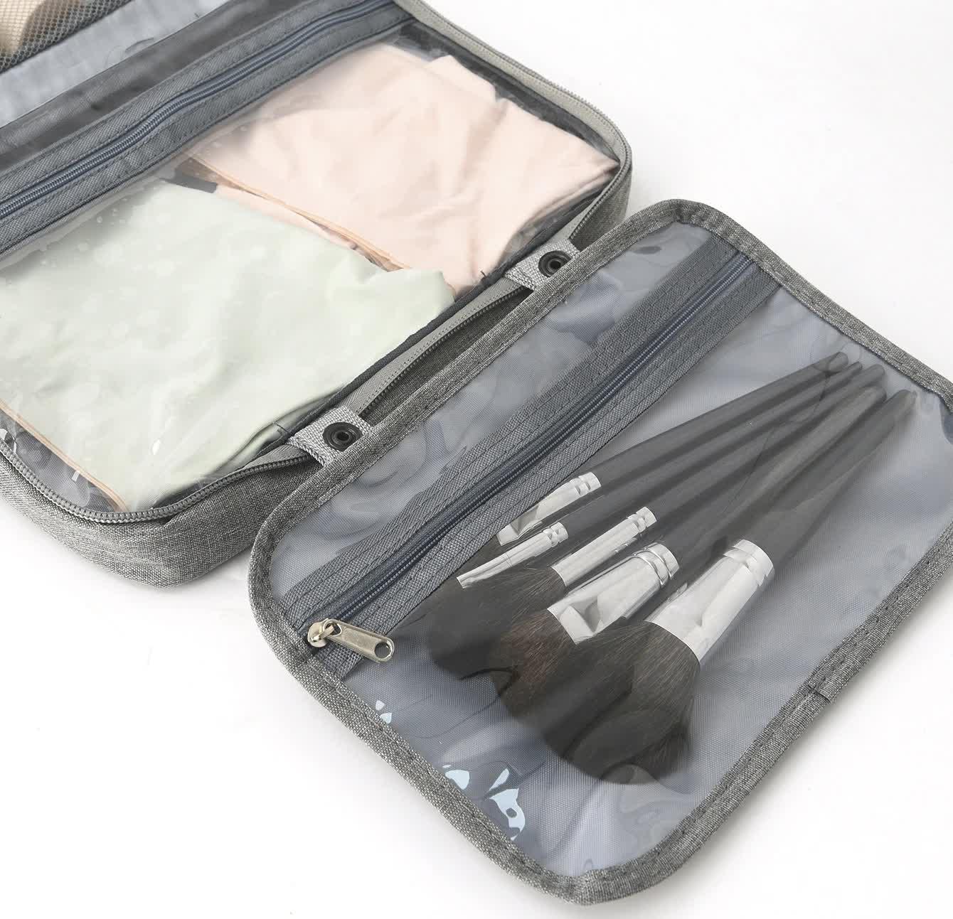 Blue Multipurpose Portable Travel Toiletry Bag - Waterproof Cosmetic Organizer with Zipper - Mekamart Australia