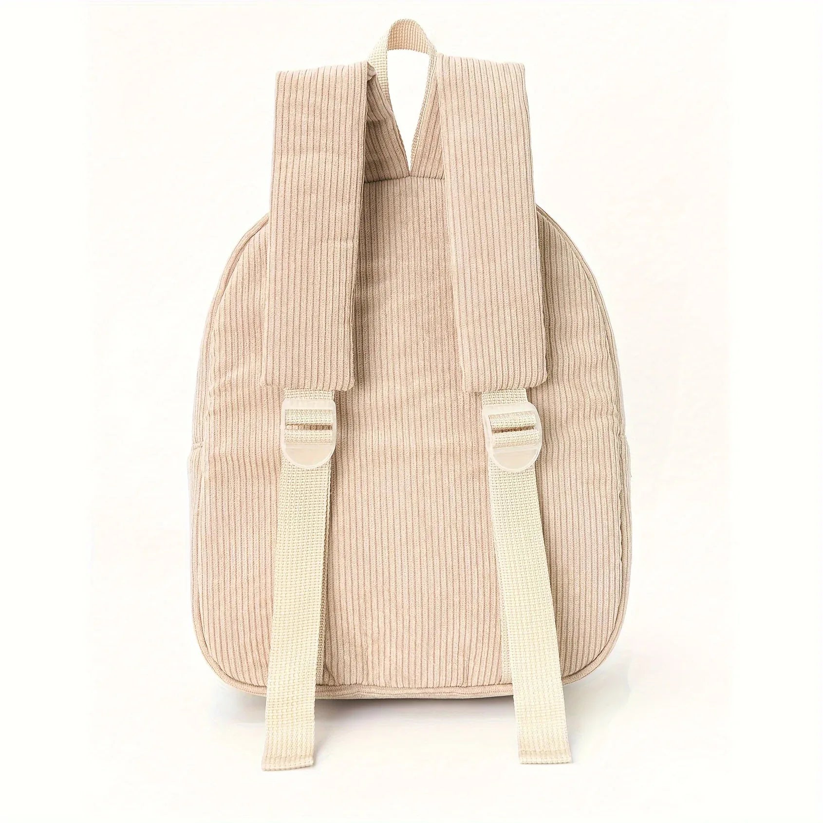 Cute Khaki Bear Backpack - Soft Corduroy Material with Adjustable Straps - Mekamart Australia