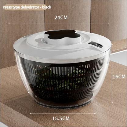 Black Manual Salad Spinner with Pressurized System - Efficient & Quick Vegetables Drying, Multiple Color Options - Mekamart Australia