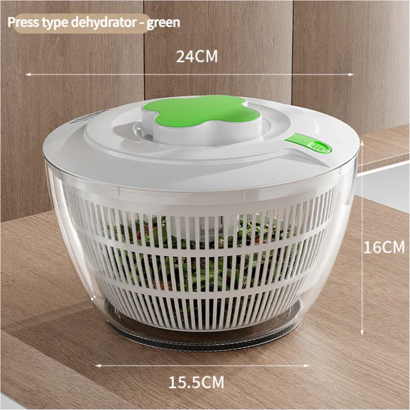 Green Manual Salad Spinner with Pressurized System - Efficient & Quick Vegetables Drying, Multiple Color Options - Mekamart Australia