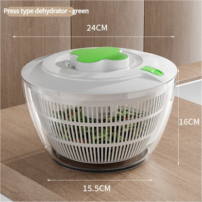 Green Manual Salad Spinner with Pressurized System - Efficient & Quick Vegetables Drying, Multiple Color Options - Mekamart Australia