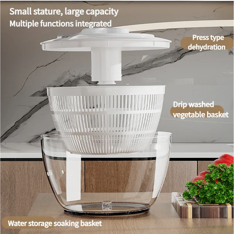 Green Manual Salad Spinner with Pressurized System - Efficient & Quick Vegetables Drying, Multiple Color Options - Mekamart Australia