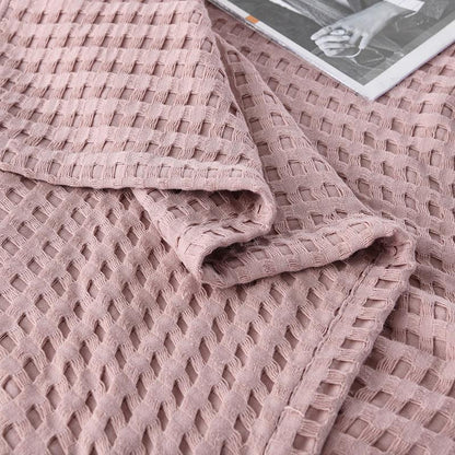 Cotton Waffle Blanket - Air Conditioning Blanket/Throw/Summer Quilt, 150*200cm,Light Green - Mekamart Australia