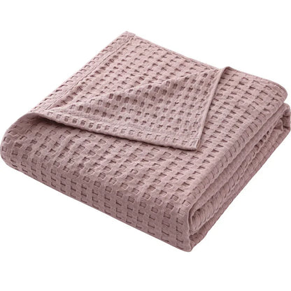 Cotton Waffle Blanket - Air Conditioning Blanket/Throw/Summer Quilt, 150*200cm,Light Green - Mekamart Australia
