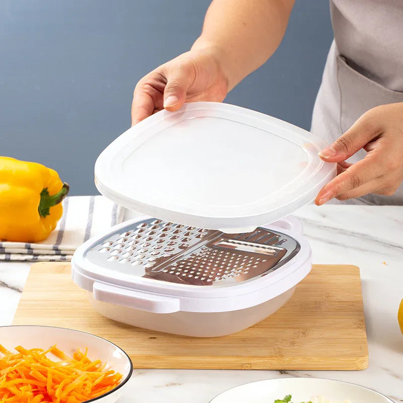 2PCS Multifunctional Kitchen Grater - Stainless Steel Cheese, Vegetable, and Fruit Shredder with Handle - Mekamart Australia