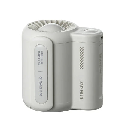White Outdoor Waist Fan - Portable Wearable Fan for Hands-Free Cooling - Mekamart Australia