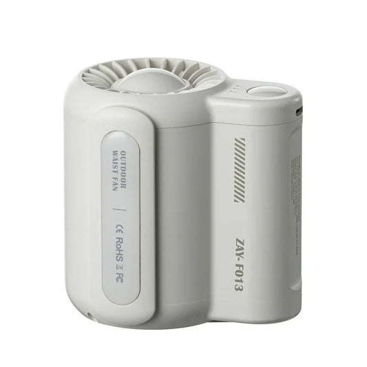 White Outdoor Waist Fan - Portable Wearable Fan for Hands-Free Cooling - Mekamart Australia