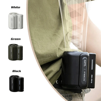 Green Outdoor Waist Fan - Portable Wearable Fan for Hands-Free Cooling - Mekamart Australia