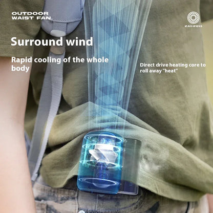 Green Outdoor Waist Fan - Portable Wearable Fan for Hands-Free Cooling - Mekamart Australia