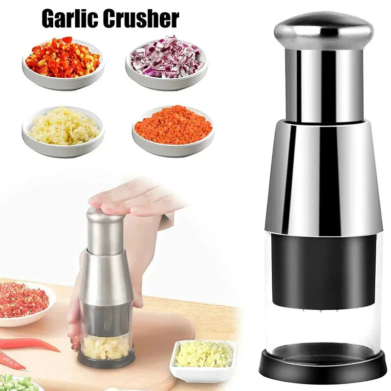 2PCS Manual Garlic Press - Stainless Steel Crushing and Mashing Tool for Kitchen Use - Mekamart Australia