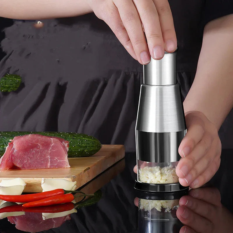 2PCS Manual Garlic Press - Stainless Steel Crushing and Mashing Tool for Kitchen Use - Mekamart Australia