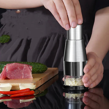2PCS Manual Garlic Press - Stainless Steel Crushing and Mashing Tool for Kitchen Use - Mekamart Australia