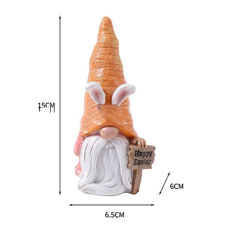 Easter Egg Easter Bunny Gnome Figurines - Handmade Carrot Hat Decorations for Easter Home Decor - Mekamart Australia