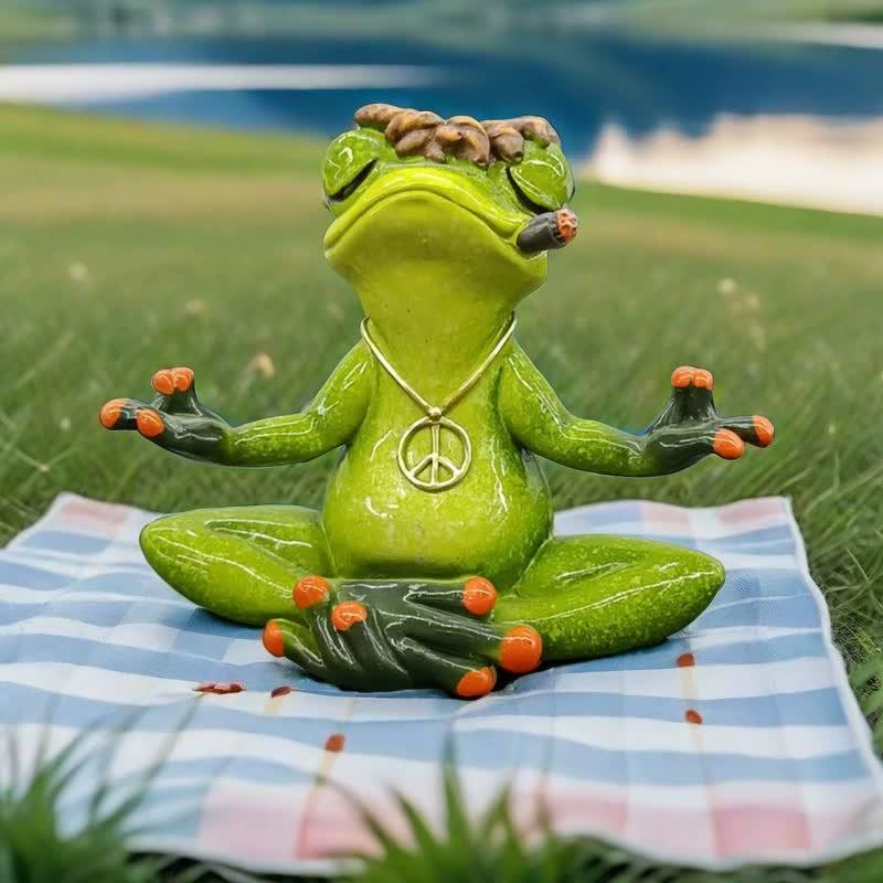 Zen Frog Meditation Figurine - Peaceful Yoga Frog Statue - Mekamart Australia