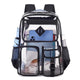 Black Clear Transparent Backpack - Stylish PVC School Bag with Multiple Pockets - Mekamart Australia